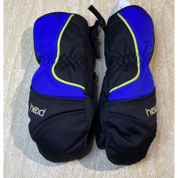 HEAD Thermal Fleece Mittens Black and Blue Size XS New Without Tags - Picture 1 of 5